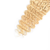 #613 Deep Wave Closure Human Hair Blonde Closure