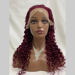 99J  13x4  Transparent Frontal Lace Wig Deep Wave Color Wig