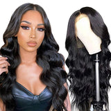 Body Wave Full Frontal 13*4 Transparent Lace Wig Naturlal Black