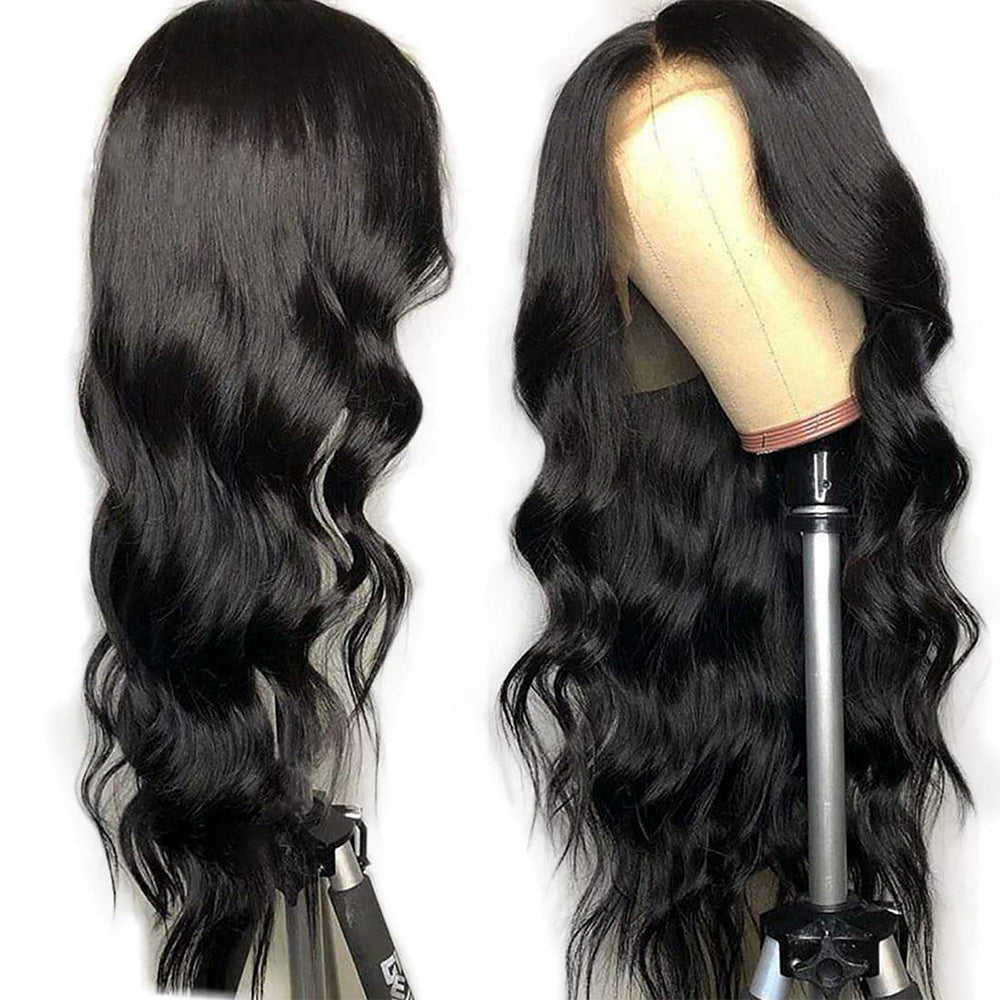 Body Wave Full Frontal 13*4 Transparent Lace Wig Naturlal Black