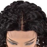 180% Density Deep Wave 4x4 Regular Lace Closure Wig Naturlal Black