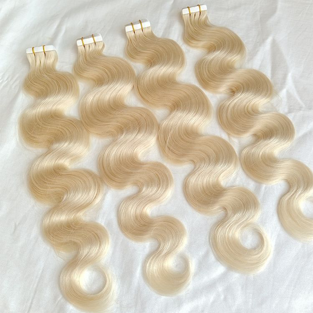 Body Wave Human Hair #613 Blonde Tape In  (40pcs/100grams)